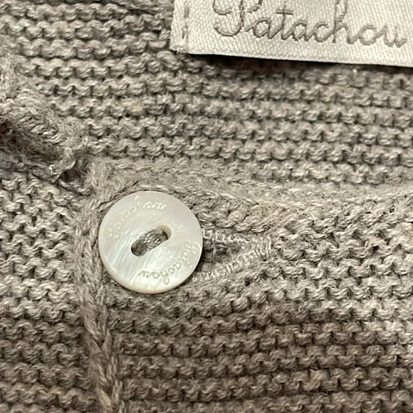 Patachou Gray Knit double button sweater with plaid detailing, 18mo - Picture 7 of 8